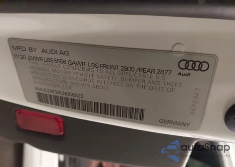 2020 Audi A6 Premium Plus 55 Tfsi Quattro S Tronic z USA, uszkodzony, nr VIN WAUL2AF26LN058625